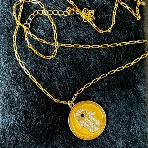 Tabitha Webb EVIL EYE HAMSA HAND NECKLACE